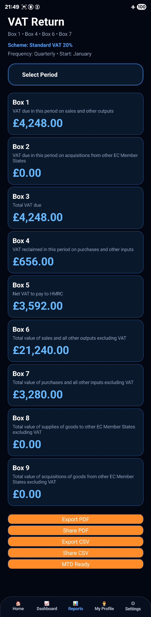 Tax Sole Trader app screenshot